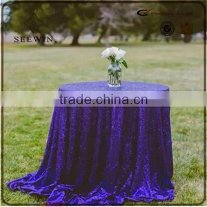 Elegant Wedding 100% Polyester Champagne Round Table Cloth Sequin Wedding Table Cloth Sequintable Cloth Dubai thumbnail-3