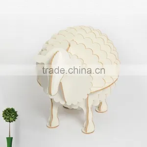 Puzzle Wood Craft Sheep Table Book Shelves Creative Animal Furniture thumbnail-1