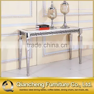 Hotel Marble Console Table With Mirror Silver Legs thumbnail-2