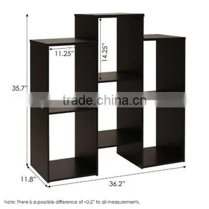 Staggered Cube Bookcase With 6 Shelves Original Design Display Shelf Home Furniture Wood Book Rack thumbnail-3