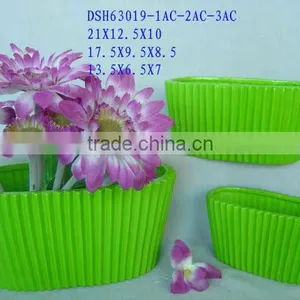 Decorative Green Ceramic Flower Planter for Promotion thumbnail-1