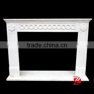 Indoor White Marble Fireplace Surround thumbnail-1