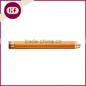 Standard Size Yellow & Black Wooden HB Pencil Sharpened With Eraser, HB Pencil With Eraser Topper, HB Pine Pencil With Eraser thumbnail-1