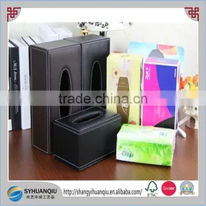 Europe Regional High Quality PU Leather Wooden Tissue Box Home Decor thumbnail-1