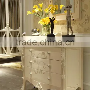 BISINI New Arrival Kids Handmade French Painted Wooden Console Cabinet With Drawer thumbnail-1