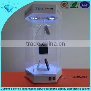 KM-AP41 High Quality Clear Acrylic Rotating Showcase,LED Display Showcase,acrylic Display Case With Lock and Key thumbnail-5