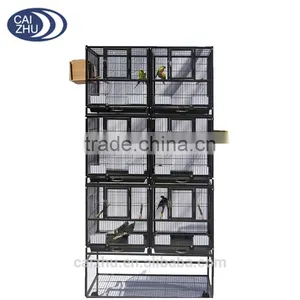 SMALL PARROT BIRD FINCH CANARY BIRD AVIARY CAGE WIRE BREEDING BIRD CAGE W/STAND AND WHEEL thumbnail-1