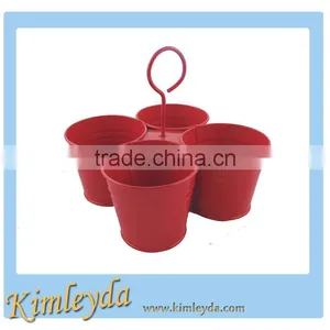 Set 4pcs of Flower Plant Herb Pots Tin Flower Pots thumbnail-1