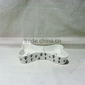 Ceramic Bone Shaped Dog Bowl thumbnail-1
