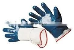 Blue Nitrile Gloves, Open Back, Safety Cuff, Jersey Line thumbnail-1