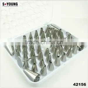 42156 52 Pcs 304 Stainless Steel Cake Master Decorating Tip Set, With Hinged Storage Box thumbnail-1