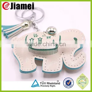Top Grade Cheap Custom Made Cat Shape pu Leather Keychain thumbnail-3