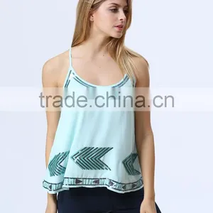 New Design Clothing Manufacturers Sequin Beaded Embellish Top For Women thumbnail-2