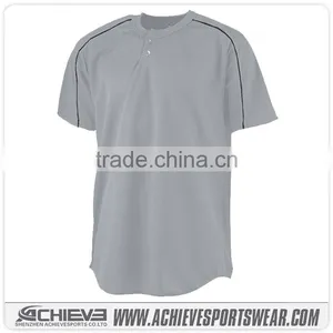 Blanks 3 Buttons Baseball Tee Shirts Wholesale thumbnail-3