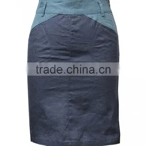 Factory OEM Women High Fashion Plus Size Contrast Color Tight Fitting Knee Length Mature Elagant Wrap Skirt thumbnail-3