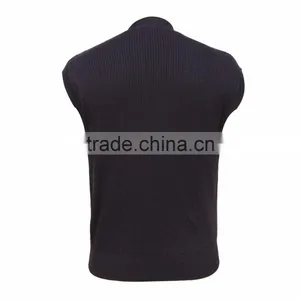 Men's Silk and Cotton Blend Sleeveless Cardigan Cheap thumbnail-2