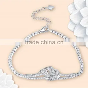 Latest Design 925 Sterling Silver Love Knot Bracelet thumbnail-1