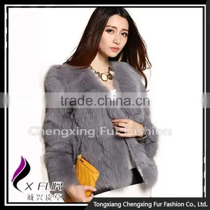 CX-G-A-225B Luxury Winter Patchwork Women Fox Fur Coat thumbnail-1