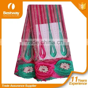 Hottest Latest African Lace Fabric 2016 Many Colors Malaysia Lace Embroidery Fabric thumbnail-1