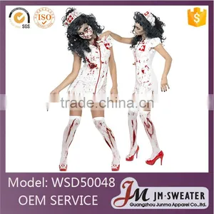 Sexy White Dress Ghost Nurse Cosplay Halloween Costumes China Wholesale thumbnail-1