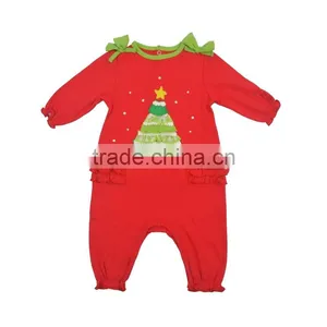 Ruffles Girls Romper Baby Girl Christmas Long Sleeve Bubble Romper thumbnail-1