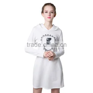 2016 Hotsale New Fashion Hooded Mini Dress, Womens Winter Dress With Long Sleeve Pockets Design thumbnail-3