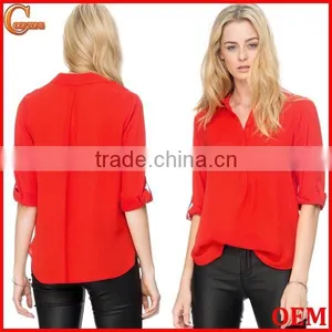 Relaxed Fit Classic Shirt Colloar Ladies Office Shirt Elegant Office Clothing thumbnail-1