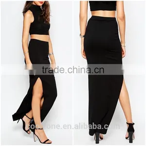 2016 Hot Selling Skirt Manufacturer Sexy Split Long Skirt for Women Maxi Skirt thumbnail-4
