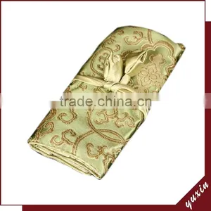 Chinese Factory Wholesales Stock Brocade Big Size 19*27CM Jewelry Roll Pouch JR029 thumbnail-1