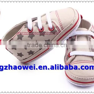 Star Printed Cotton Baby Boy's Sneaker Soft Bottom thumbnail-3