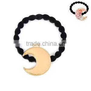 Zinc Based Alloy DIY Resin Mold For Jewelry Making Hair Ties Half Moon Gold Plated & Black thumbnail-1