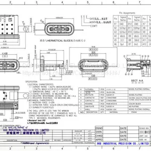 Waterproof TYPE-C Female USB3.1 Connector thumbnail-2