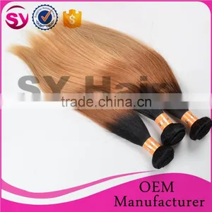Black Rose Straight Colored Brazilian Ombre Weave Hair, Wholesale Three Tone Ombre Colored Human Hair Extension thumbnail-1