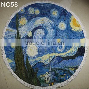Pineapple Printed Round Beach Towel/jkr Bath Towel Table Towel Shawl Yoga Mat Beach Towels/ Round Beach Towels thumbnail-5