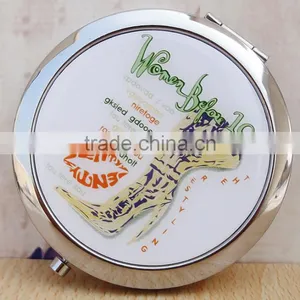 2015 Pocket Metal Pocket Round Mini Mirror for Birthday Gifts,Cosmetci Hangbag Mirror With High Heel Shoes thumbnail-2