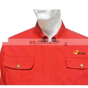 Hot Selling Red Color Labor Uniform Workwear Industrial Uniform of 100% Cotton/CVC/TC thumbnail-3