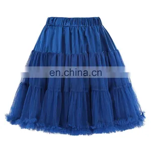 Belle Poque Luxury 3-Layers Soft Tulle Netting Blue Crinoline Petticoat Underskirt for Retro Vintage Dresses BP000226-4 thumbnail-3