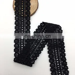 4cm Free Sample Lace OLCT2168 Black Cotton Embroidery Decorate Lace in Dubai thumbnail-2