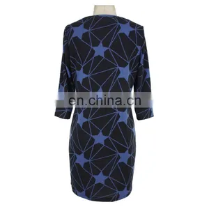 2017 Star Print Mid-aged Women Autumn Dress Guangzhou Apparel thumbnail-2