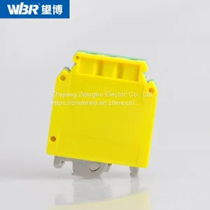 Yellow-green Ground Terminal USLKG35 Cable Connector DIN Rail Terminal thumbnail-1