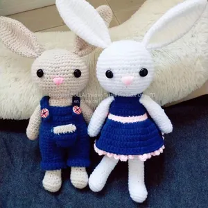 Wholesales Baby Crochet Amigurumi Bunny Stuffed Toys 100% Handmade Knit Animal Toy thumbnail-4
