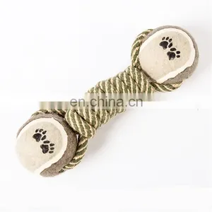 Durable Handmade Knitted Dumbbell Large Pet Toys Dog thumbnail-2