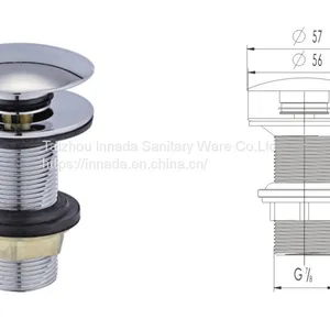Sanitary Ware Basin Drainer Bathroom Strainer Pop-up Drain thumbnail-3