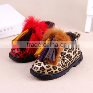 C70011A Hot Sale Good Quality Leopard Print Warm Boots Fashion Tassel Kids Boots thumbnail-5