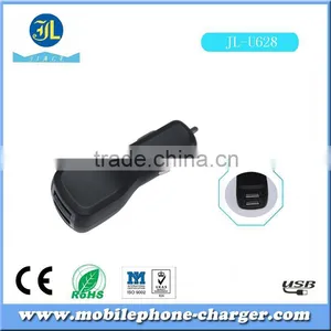 3.1Amp 3100mA Output Dual 2nd USB Vehicle Auto Car Charger With Black Painting Rubberized Finished thumbnail-1