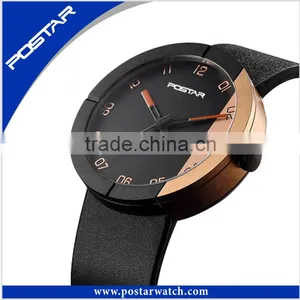 Unique Design Dial Fashion Wrist Watches With Genuine Leather Band thumbnail-3
