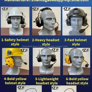 Professional Wireless Noise Reduction Intercom Half Duplex Headset Hanging on Bold Yellow Safety Hat “YISHENG” YS-DJ-02H Series thumbnail-5