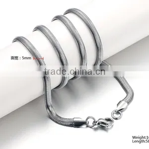 Hotselling 1.5mm Titanium Stainless Steel Flat Snake Chain Luxury Simple Design for Pendant Necklace thumbnail-2