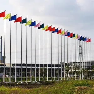 Outdoor Stainless Steel Flagpoles: 15m Tapered Type Lifting Type (Manual & Electric), High Flagpoles for Hospitals and Construction Sites Made thumbnail-2