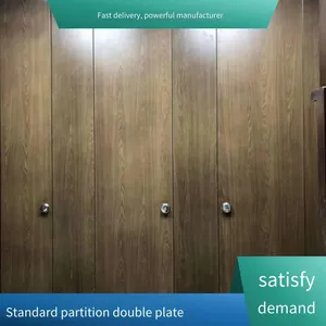 Wood-grained Partitions for Public Restrooms and Toilets. Customizable 18mm - 36mm Waterproof Anti-bet Panels With Aluminum Honeycomb for Panzhihua South High-speed Railway Station thumbnail-3